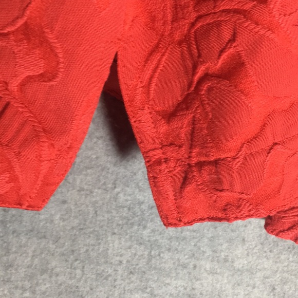 CHICO’S “Additions” Christmas Holiday Valentines Mandarin Style Brocade Jacket - Picture 12 of 15